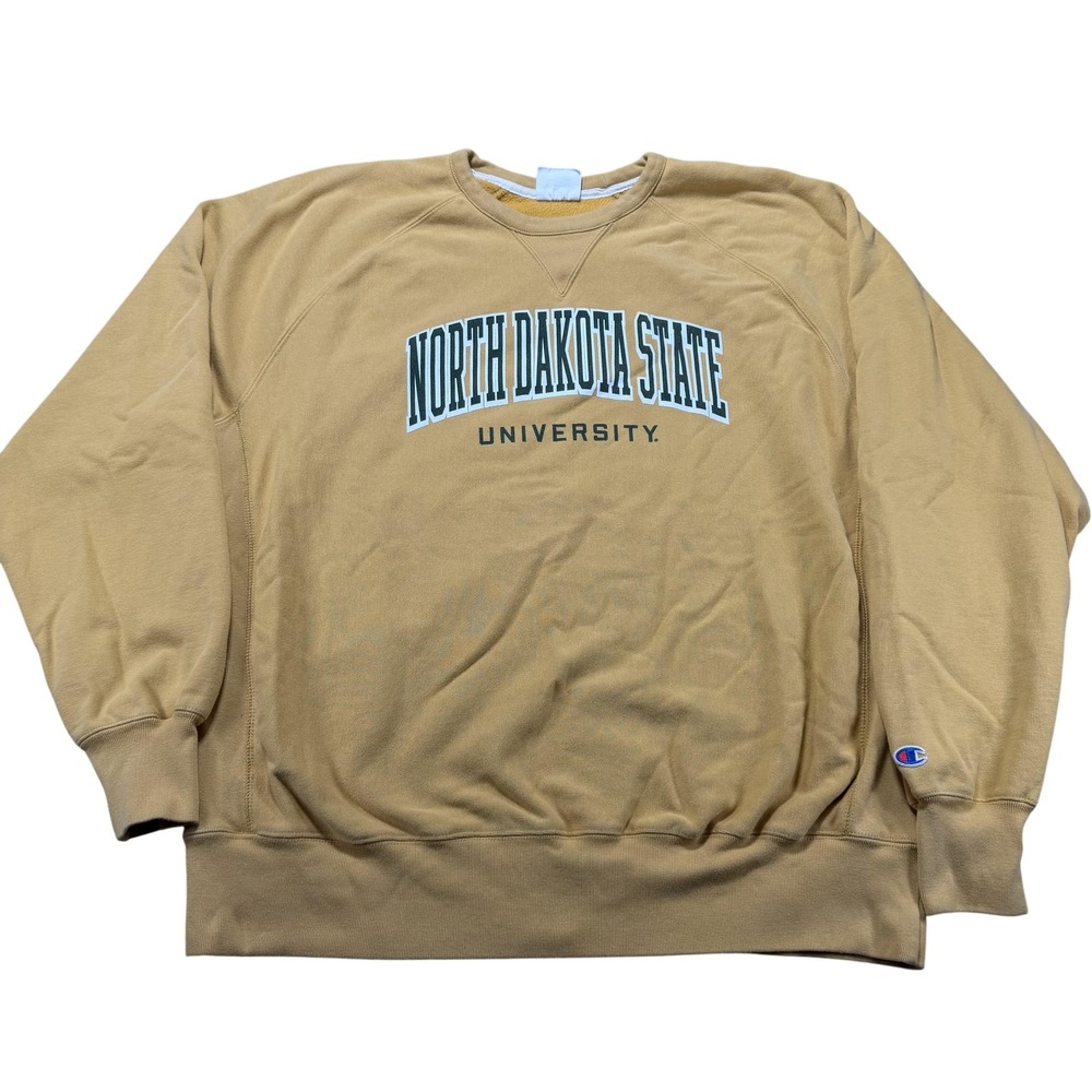 Champion Reverse Weave Mens XL Gold North Dakota State University Sweatshirt